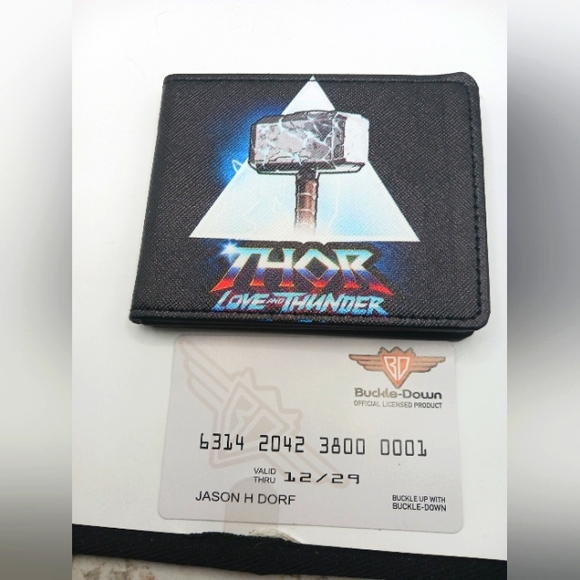 Thor Love and Thunder  Bi Fold Wallet Vegan Leather New Made  USA - Picture 2 of 9